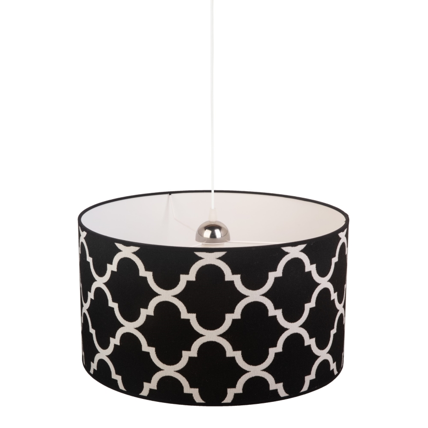 Duolla - Ljuskrona med textilsladd MAROKO 1xE27/40W/230V diameter 45 cm svart/vit