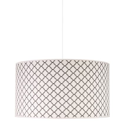 Duolla - Ljuskrona med textilsladd MAROKO 1xE27/40W/230V diameter 45 cm vit/svart