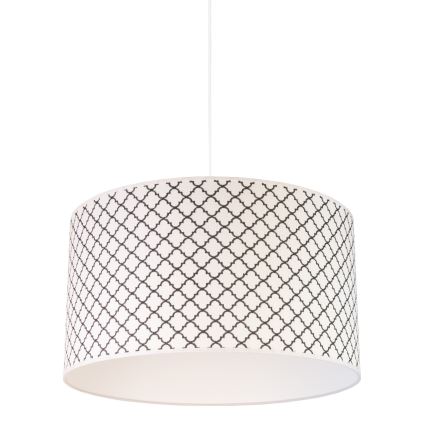 Duolla - Ljuskrona med textilsladd MAROKO 1xE27/40W/230V diameter 45 cm vit/svart