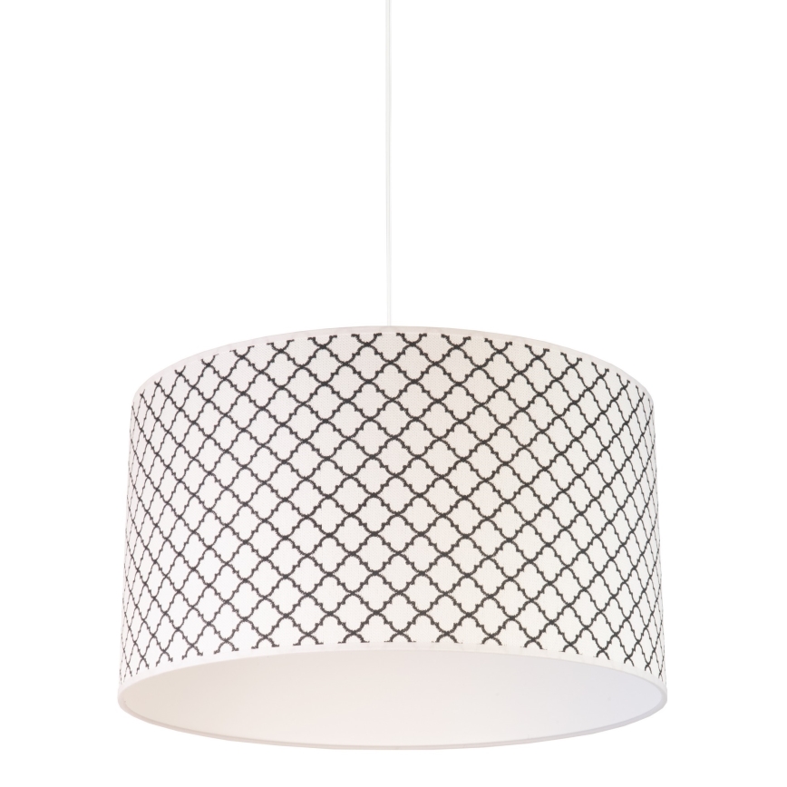 Duolla - Ljuskrona med textilsladd MAROKO 1xE27/40W/230V diameter 45 cm vit/svart