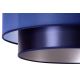Duolla - Ljuskrona med textilsladd NANTES 1xE27/15W/230V diameter 45 cm blå/silver
