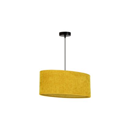 Duolla - Ljuskrona med textilsladd OVAL 1xE27/15W/230V brun