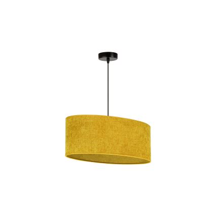 Duolla - Ljuskrona med textilsladd OVAL 1xE27/15W/230V brun