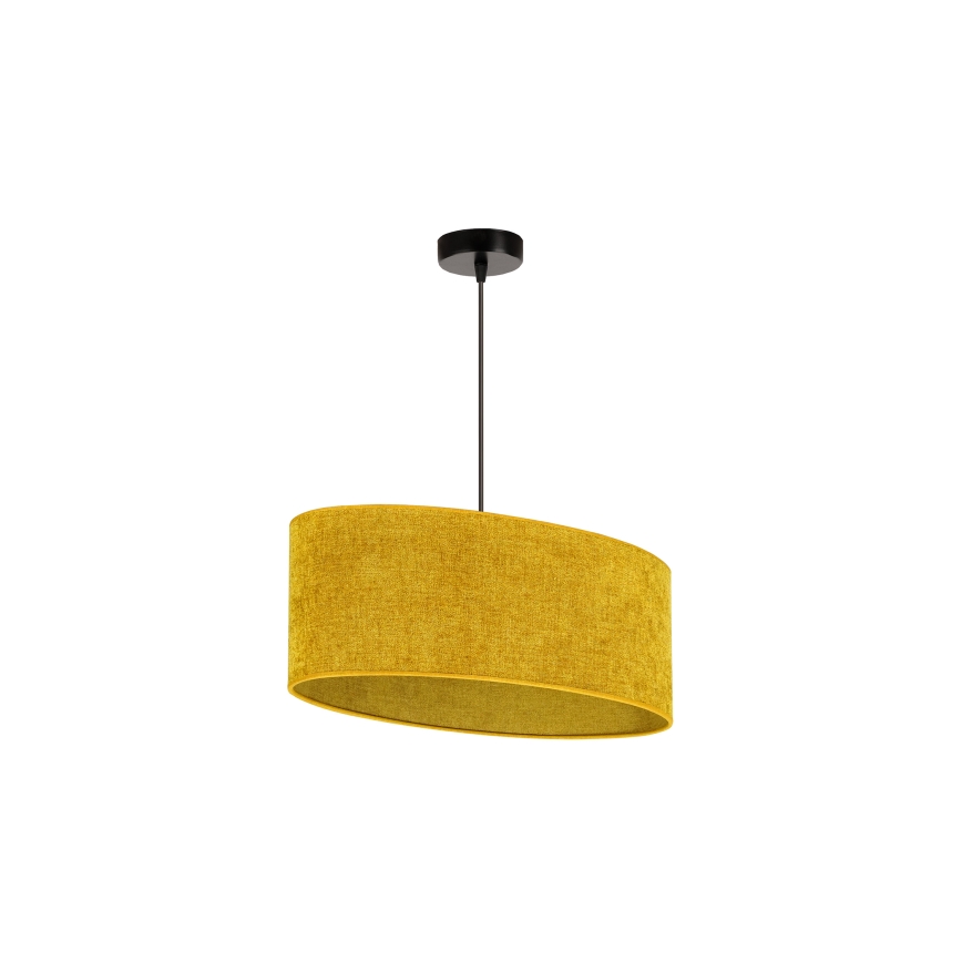 Duolla - Ljuskrona med textilsladd OVAL 1xE27/15W/230V brun