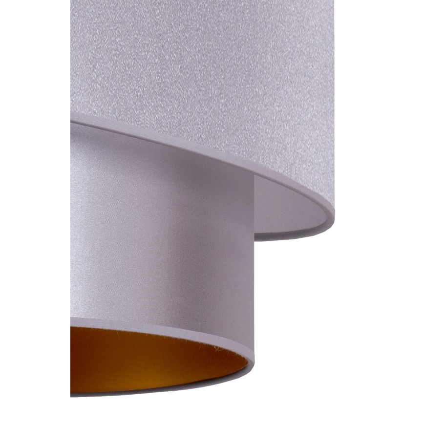Duolla - Ljuskrona med textilsladd PARIS 1xE27/15W/230V diameter 40 cm silver/gyllene