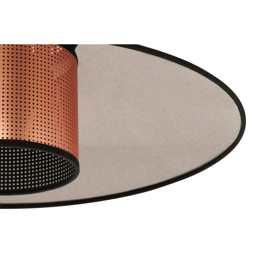 Duolla - Ljuskrona med textilsladd RIO SHINY 1xE27/15W/230V diameter 45 cm svart/koppar