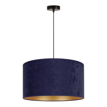 Duolla - Ljuskrona med textilsladd ROLLER 1xE27/15W/230V diameter 40 cm blå/guld