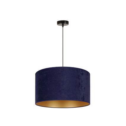 Duolla - Ljuskrona med textilsladd ROLLER 1xE27/15W/230V diameter 40 cm blå/guld