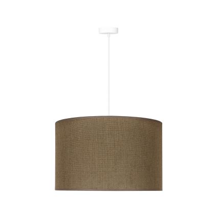 Duolla - Ljuskrona med textilsladd ROLLER 1xE27/15W/230V diameter 40 cm brun
