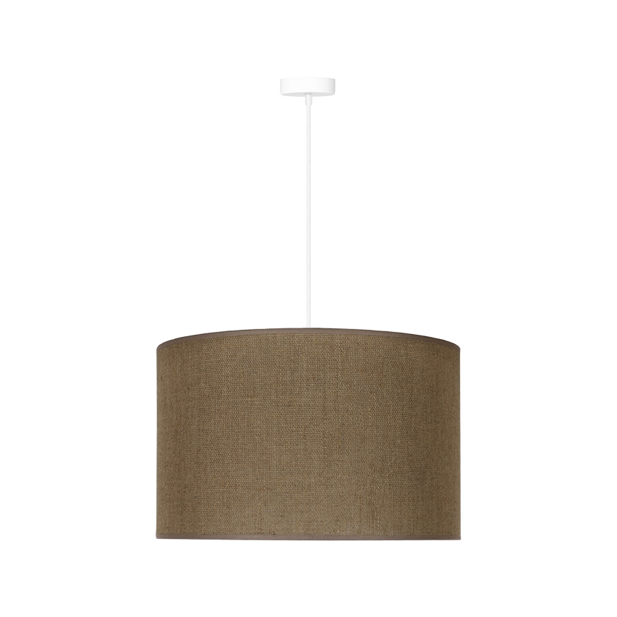 Duolla - Ljuskrona med textilsladd ROLLER 1xE27/15W/230V diameter 40 cm brun