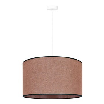 Duolla - Ljuskrona med textilsladd ROLLER 1xE27/15W/230V diameter 40 cm brun/svart