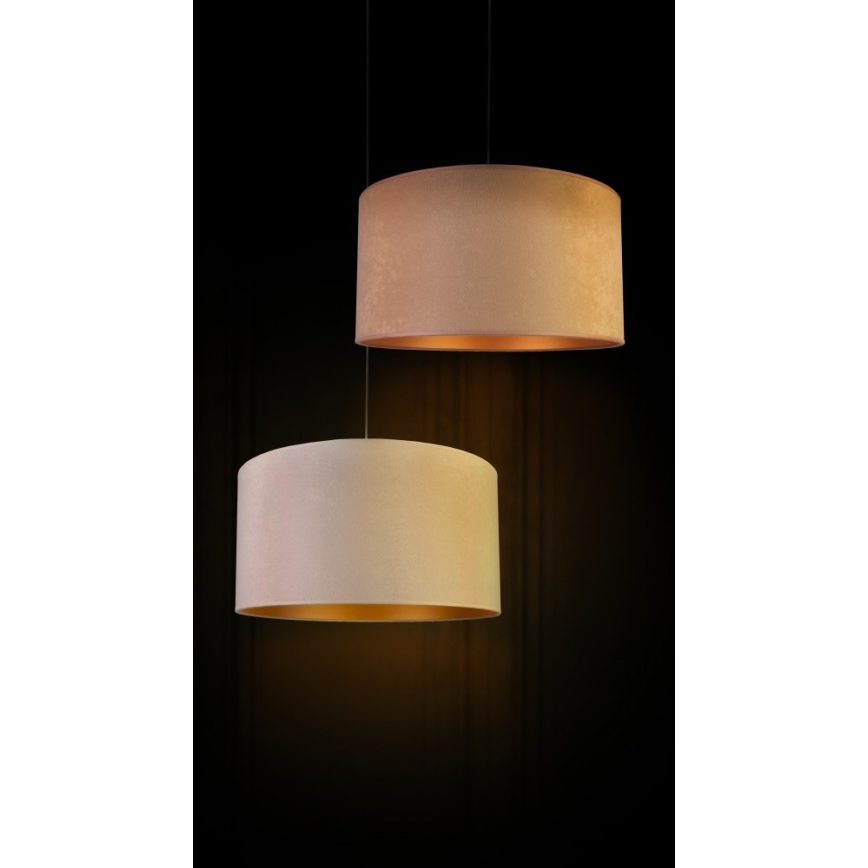 Duolla - Ljuskrona med textilsladd ROLLER 1xE27/40W/230V diameter 40 cm beige