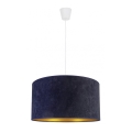 Duolla - Ljuskrona med textilsladd ROLLER 1xE27/40W/230V diameter 40 cm blå