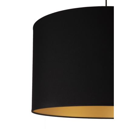 Duolla - Ljuskrona med textilsladd ROLLER 1xE27/40W/230V diameter 45 cm svart