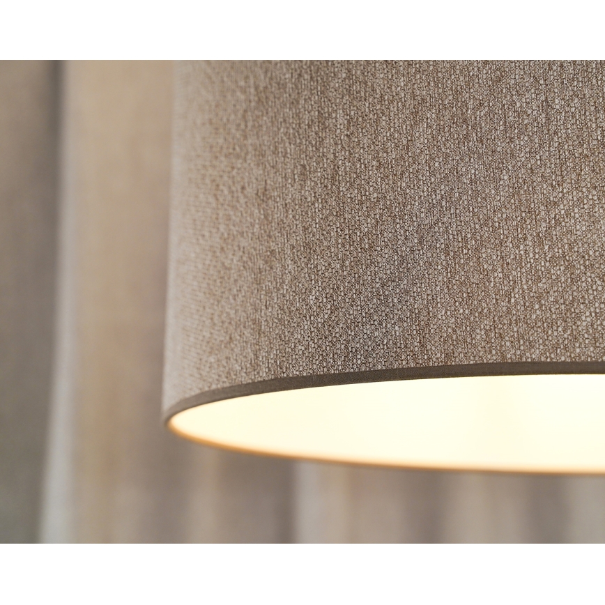 Duolla - Ljuskrona med textilsladd ROLLER ECO RECYCLING 1xE27/15W/230V diameter 45 cm brun