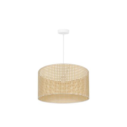 Duolla - Ljuskrona med textilsladd ROLLER RATTAN 1xE27/15W/230V diameter 45 cm beige