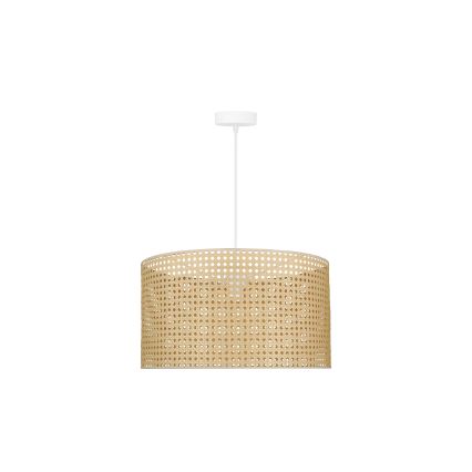 Duolla - Ljuskrona med textilsladd ROLLER RATTAN 1xE27/15W/230V diameter 45 cm beige