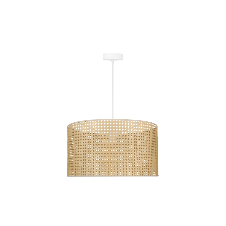 Duolla - Ljuskrona med textilsladd ROLLER RATTAN 1xE27/15W/230V diameter 45 cm beige