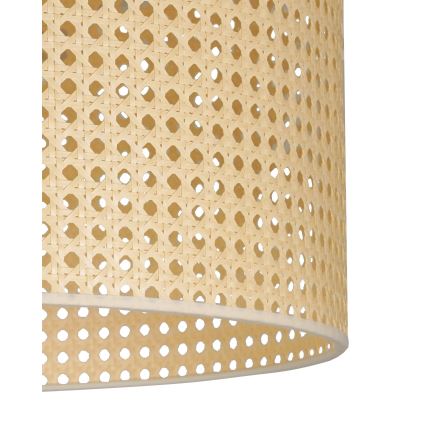 Duolla - Ljuskrona med textilsladd ROLLER RATTAN 1xE27/15W/230V diameter 45 cm beige