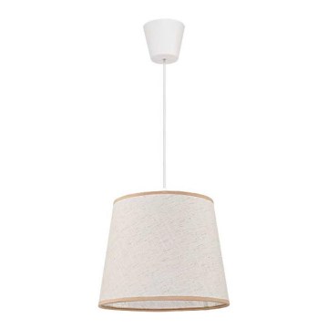 Duolla - Ljuskrona med textilsladd SOLO 1xE27/40W/230V diameter 24 cm ljusbeige