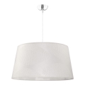 Duolla - Ljuskrona med textilsladd TENOR 1xE27/40W/230V diameter 60 cm vit/löv