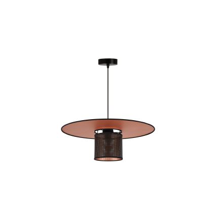 Duolla - Ljuskrona med textilsladd TOKYO SHINY 1xE27/15W/230V diameter 50 cm svart/koppar