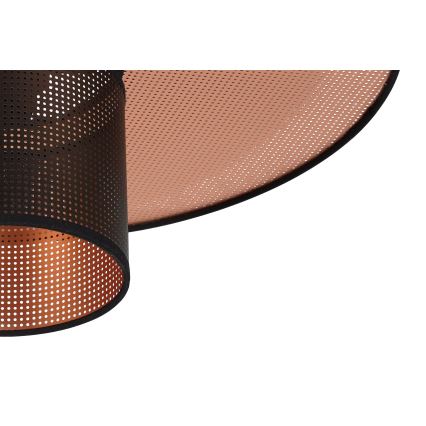 Duolla - Ljuskrona med textilsladd TOKYO SHINY 1xE27/15W/230V diameter 50 cm svart/koppar