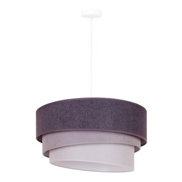 Duolla - Ljuskrona med textilsladd TRIO 1xE27/15W/230V diameter 45 cm antracit/grå/vit