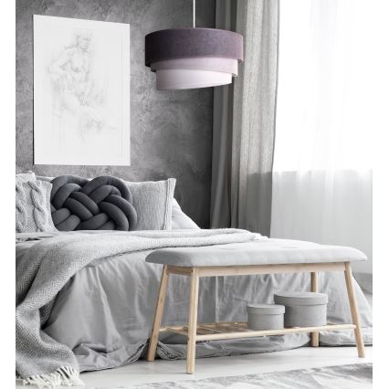 Duolla - Ljuskrona med textilsladd TRIO 1xE27/15W/230V diameter 45 cm antracit/grå/vit