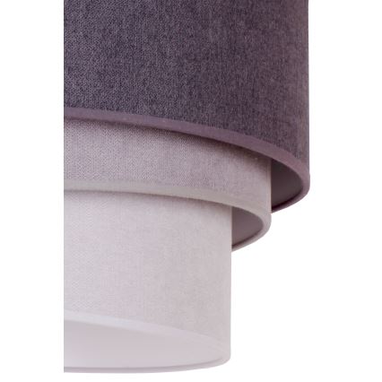 Duolla - Ljuskrona med textilsladd TRIO 1xE27/15W/230V diameter 45 cm antracit/grå/vit
