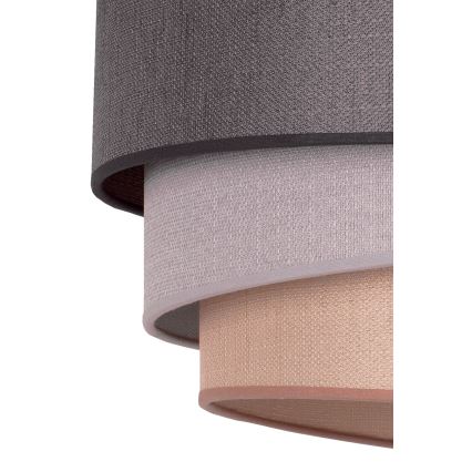 Duolla - Ljuskrona med textilsladd TRIO 1xE27/40W/230V diameter 45 cm antracit/grå/brun