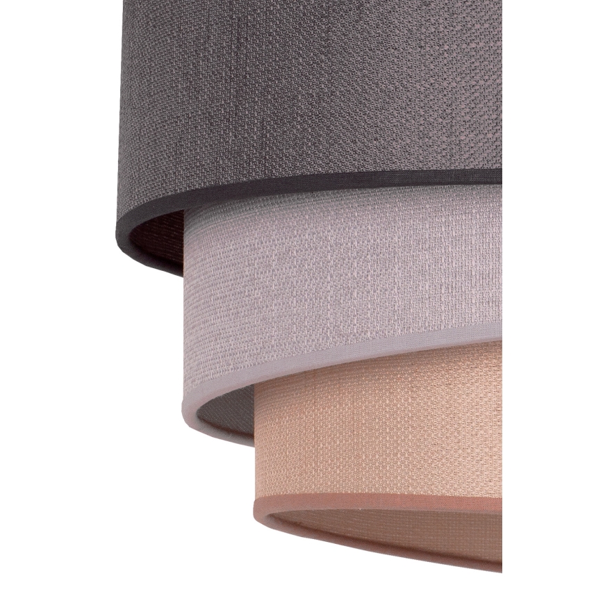 Duolla - Ljuskrona med textilsladd TRIO 1xE27/40W/230V diameter 45 cm antracit/grå/brun