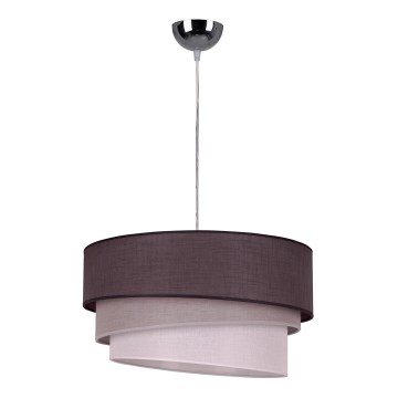 Duolla - Ljuskrona med textilsladd TRIO 1xE27/40W/230V diameter 45 cm antracit/grå/vit