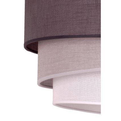 Duolla - Ljuskrona med textilsladd TRIO 1xE27/40W/230V diameter 45 cm antracit/grå/vit