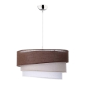 Duolla - Ljuskrona med textilsladd TRIO 1xE27/40W/230V diameter 45 cm brun/beige/vit