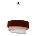 Duolla - Ljuskrona med textilsladd TRIO 1xE27/40W/230V diameter 45 cm brun/beige/vit