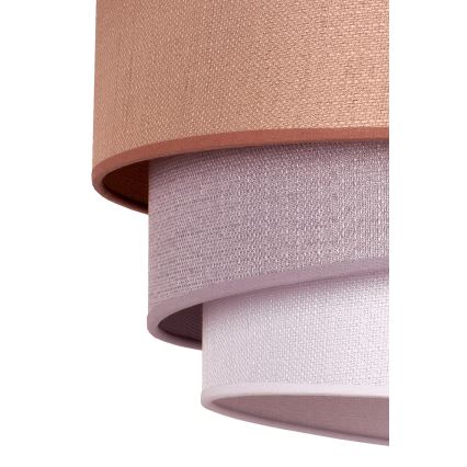 Duolla - Ljuskrona med textilsladd TRIO 1xE27/40W/230V diameter 45 cm brun/grå/silver