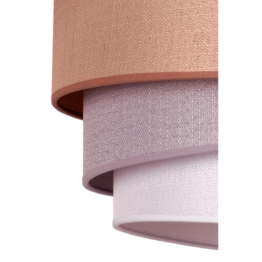 Duolla - Ljuskrona med textilsladd TRIO 1xE27/40W/230V diameter 45 cm brun/grå/silver