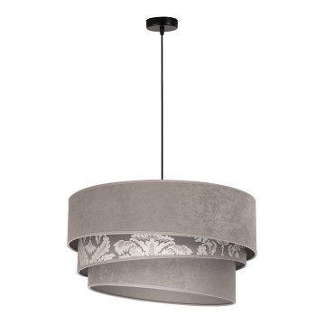 Duolla - Ljuskrona med textilsladd TRIO 1xE27/40W/230V diameter 45 cm grå