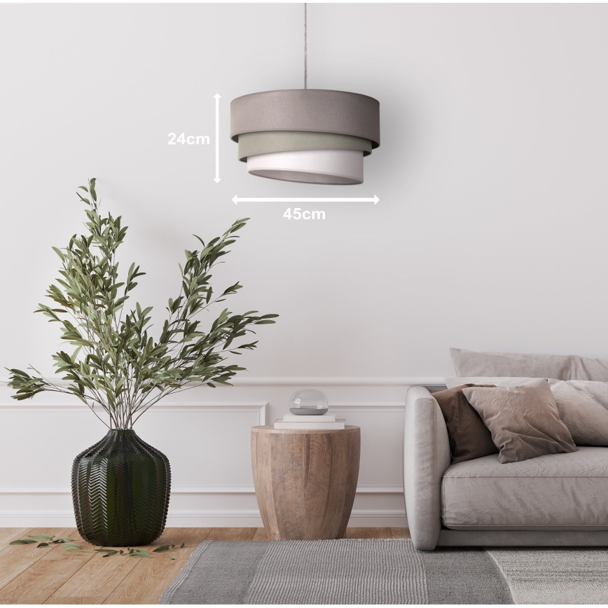 Duolla - Ljuskrona med textilsladd TRIO 1xE27/40W/230V diameter 45 cm