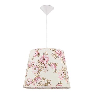 Duolla - Ljuskrona med textilsladd VIOLIN 1xE27/40W/230V diameter 38 cm ros