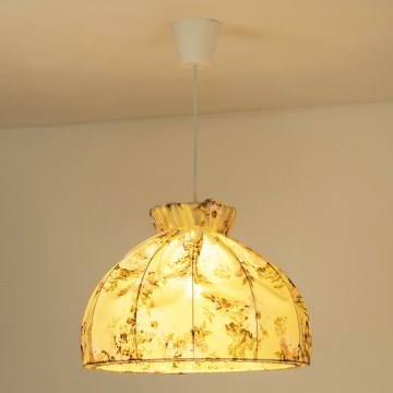 Duolla - Ljuskrona med textilsladd VIOLIN 1xE27/40W/230V diameter 38 cm ros