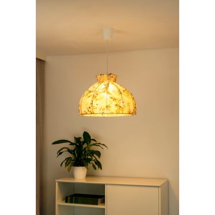 Duolla - Ljuskrona med textilsladd VIOLIN 1xE27/40W/230V diameter 38 cm ros