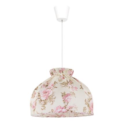 Duolla - Ljuskrona med textilsladd VIOLIN 1xE27/40W/230V diameter 38 cm ros