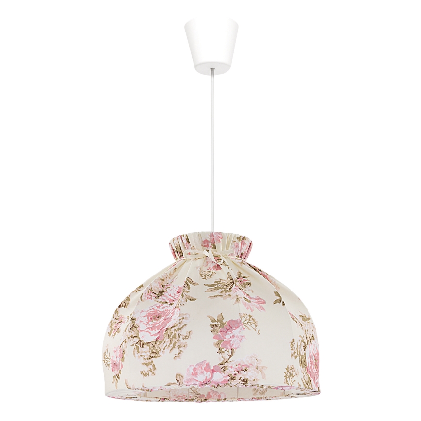 Duolla - Ljuskrona med textilsladd VIOLIN 1xE27/40W/230V diameter 38 cm ros