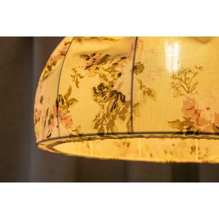 Duolla - Ljuskrona med textilsladd VIOLIN 1xE27/40W/230V diameter 38 cm ros