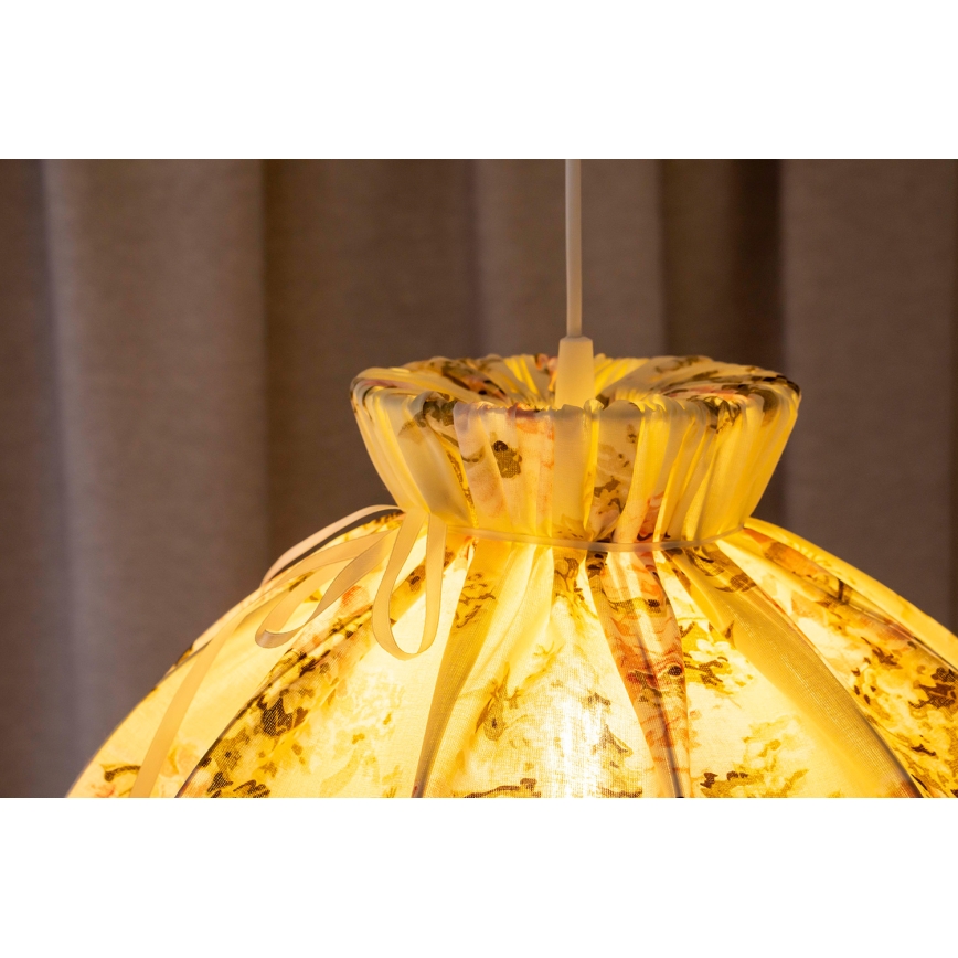 Duolla - Ljuskrona med textilsladd VIOLIN 1xE27/40W/230V diameter 38 cm ros