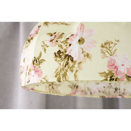 Duolla - Ljuskrona med textilsladd VIOLIN 1xE27/40W/230V diameter 38 cm ros