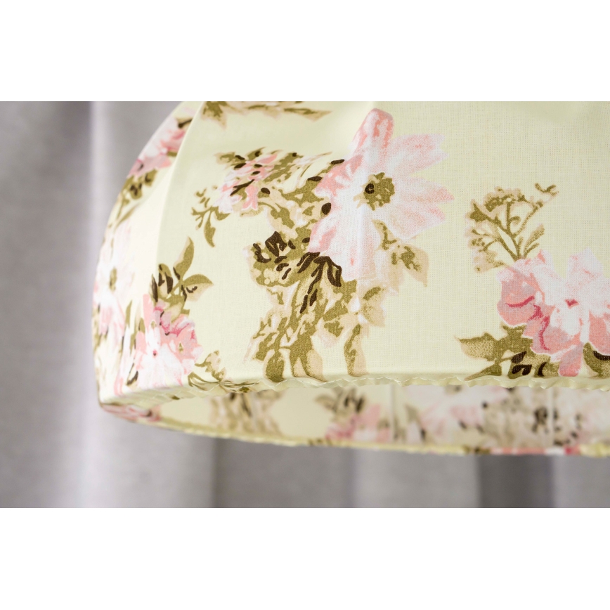 Duolla - Ljuskrona med textilsladd VIOLIN 1xE27/40W/230V diameter 38 cm ros