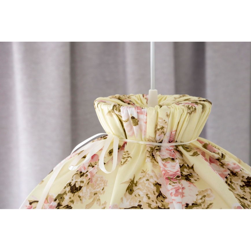 Duolla - Ljuskrona med textilsladd VIOLIN 1xE27/40W/230V diameter 38 cm ros